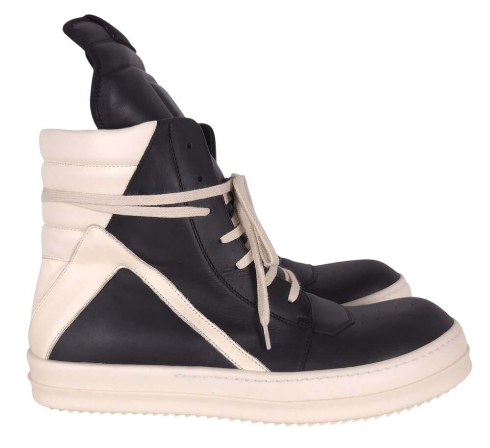 Rick Owens Geobasket Leather Sneakers US 10 EU 43 Mens Black $1525
